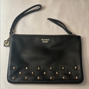 Victoria's Secret Black Studded Wristlet Clutch